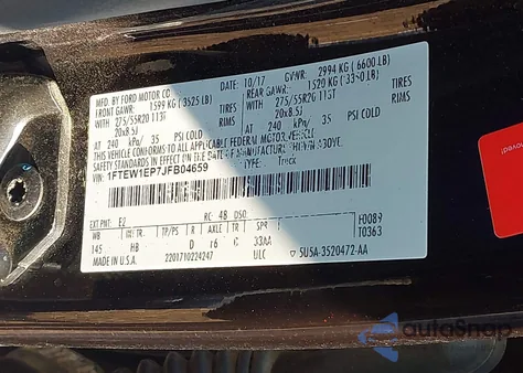 2018 Ford F150 Supercrew from USA, damaged, VIN 1FTEW1EP7JFB04659